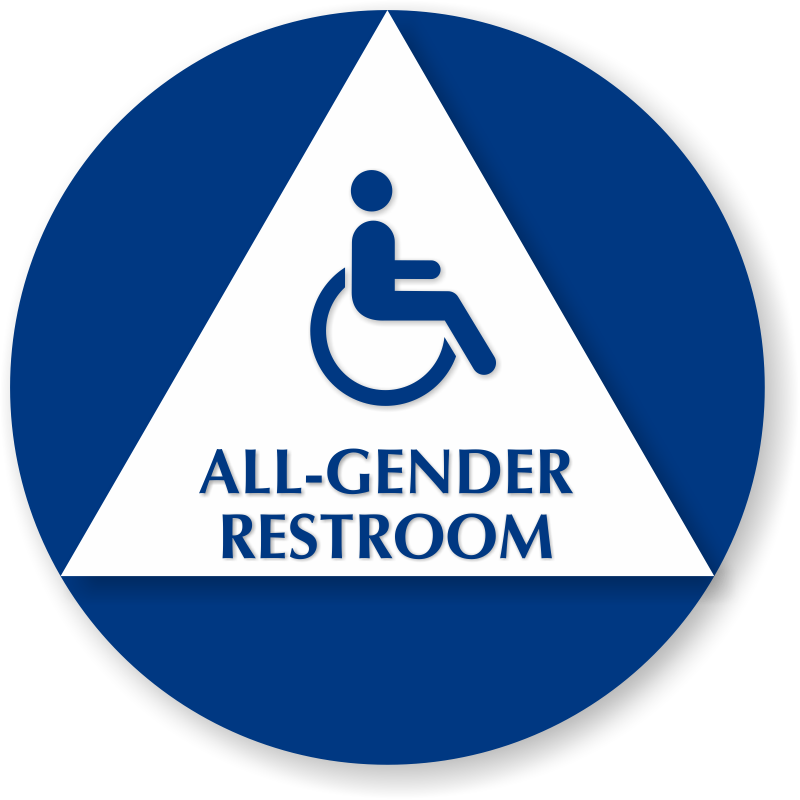 California All-gender Restroom, Toilet Isa Symbol Sign - Unisex Restroom Signs Cali (800x800), Png Download