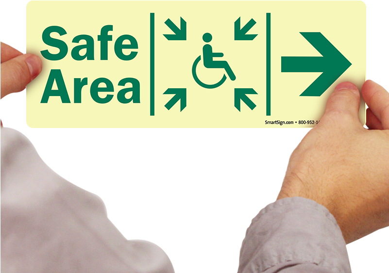 Glowsmart™ Directional Exit Sign, Handicap Area Sign - Sign (800x800), Png Download
