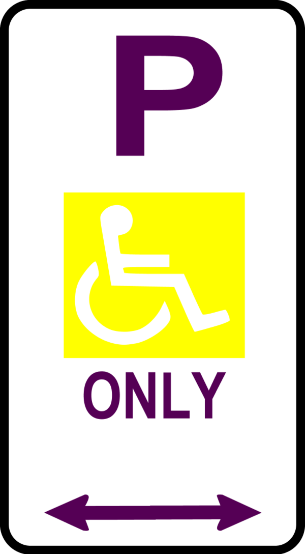Handicap Parking Sign Clip Art On Disabled - Disabled Parking Sign (600x1088), Png Download