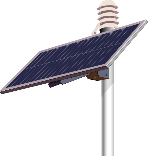 Solar Panel On Post (570x599), Png Download