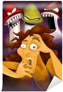 Scared Person Having A Bad Psychedelic Trip On Mushrooms - Psychedelic Experience (400x400), Png Download