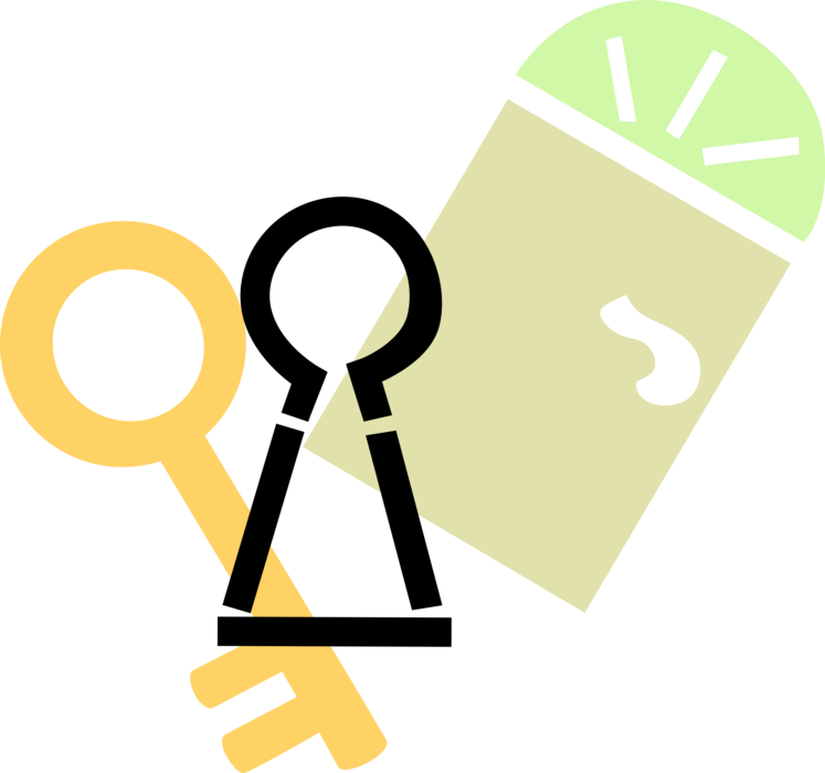 Vector Illustration Of Home Residence Door, Lock Keyhole, - Lock (747x700), Png Download