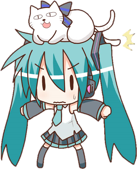 Neko - Anime Miku Chibi (650x650), Png Download