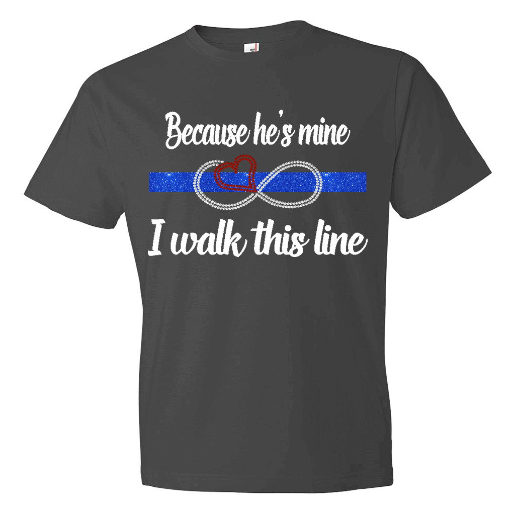 Because He's Mine Rhinestone T-shirt - T-shirt (1024x1024), Png Download