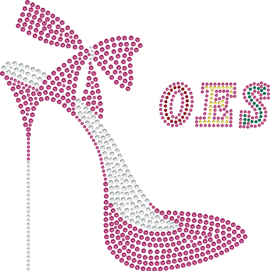 Clip Shoes Rhinestone - High-heeled Shoe (546x546), Png Download