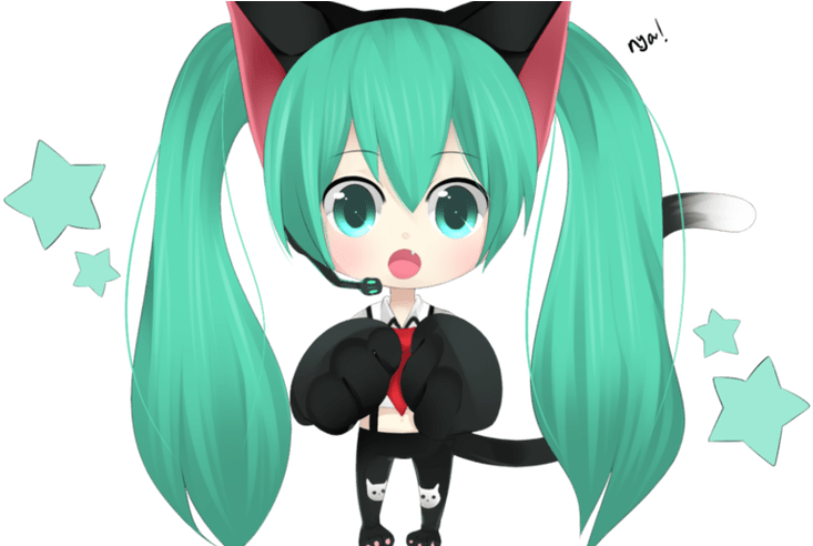 Neko Miku By Tuliblu On Deviantart - Miku Neko Gif Transparent (800x491), Png Download