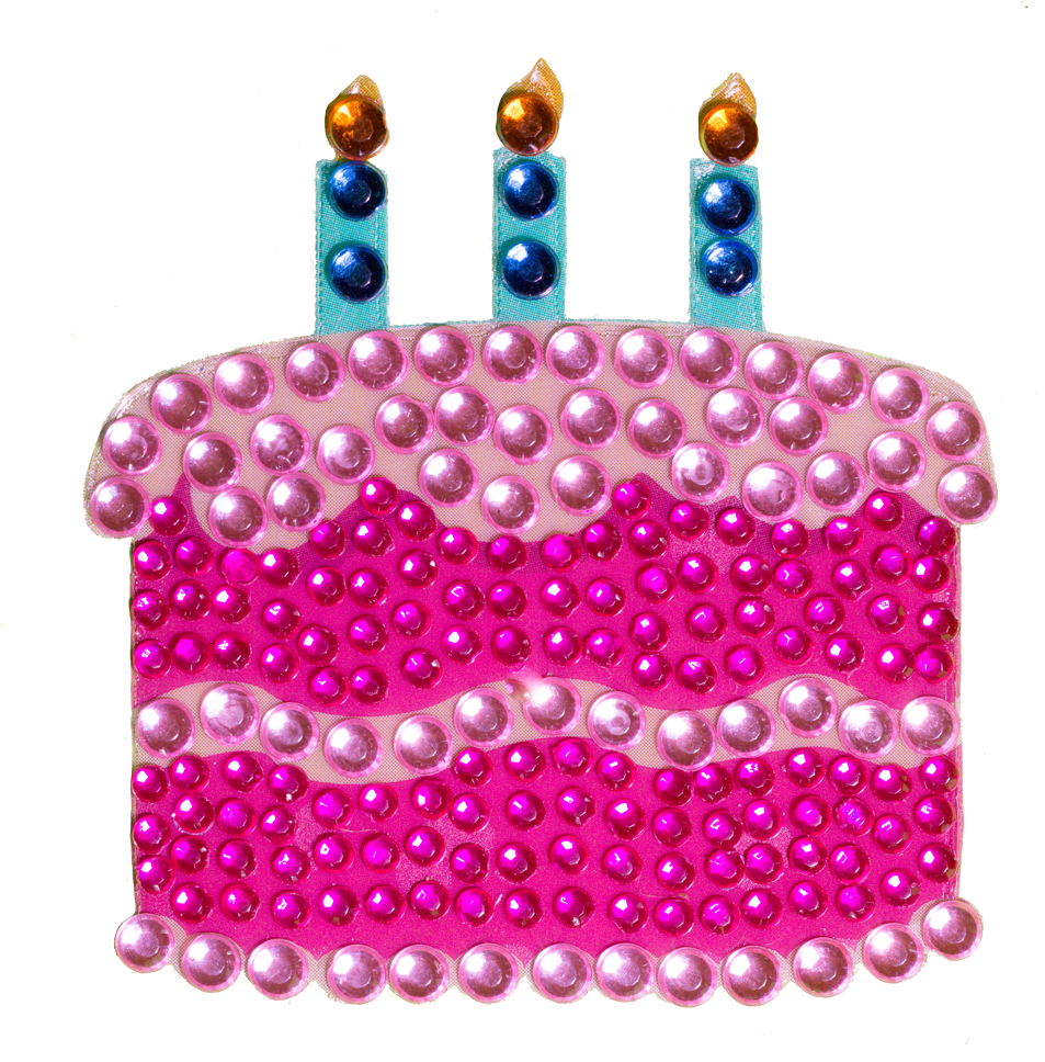 Rhinestone Birthday Cake 2in Stickerbeans - Pearl (1000x1000), Png Download