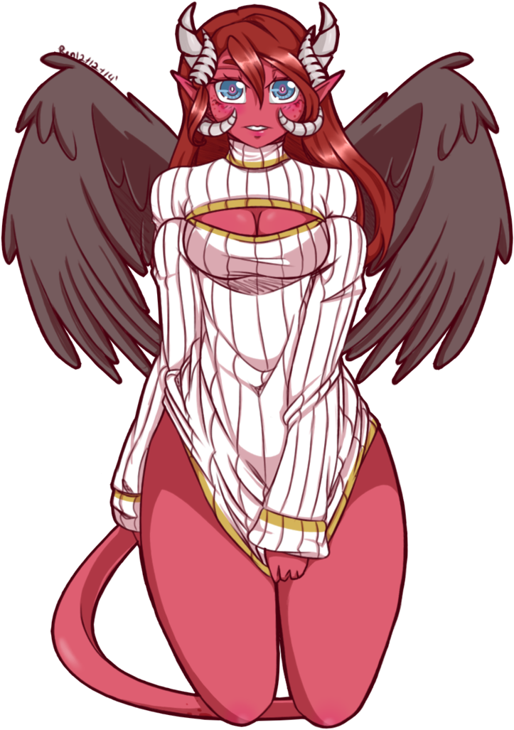 Keyhole Sweater By Sketching - Hot Anime Girls In Keyhole Sweaters (758x1054), Png Download