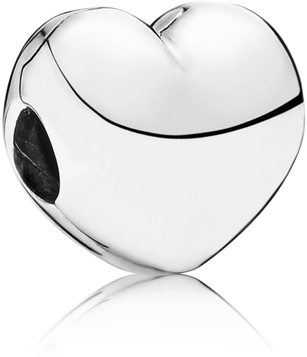 Steady Heart Clip - Silver (999x999), Png Download