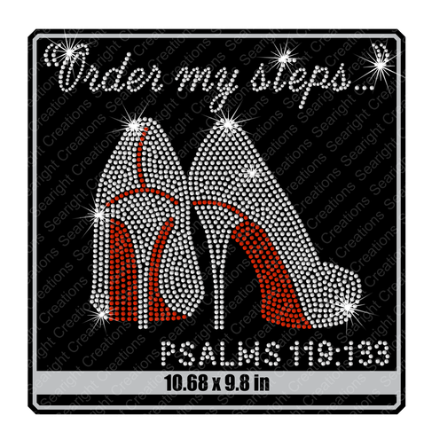 "order My Steps" Rhinestone File - High Heels (498x514), Png Download