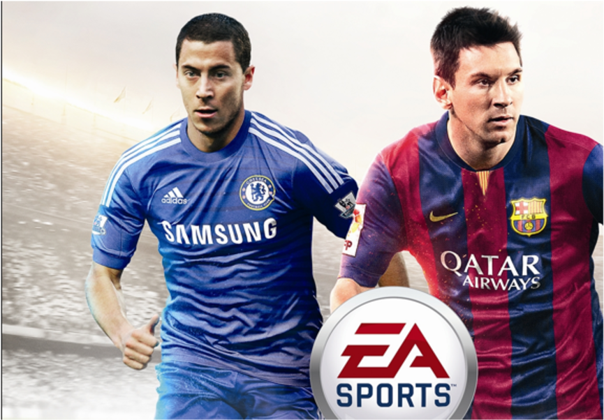 Chelsea Star Eden Hazard Joins Messi For Fifa 15 Cover - Fifa 14 Cover Gareth Bale (1200x675), Png Download