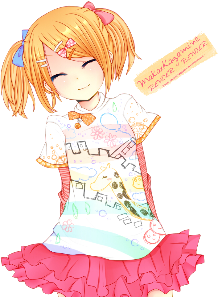 Smile - Rin Kagamine - - Render - By Makaxkagamine - Rin Kagamine Smile (733x1000), Png Download