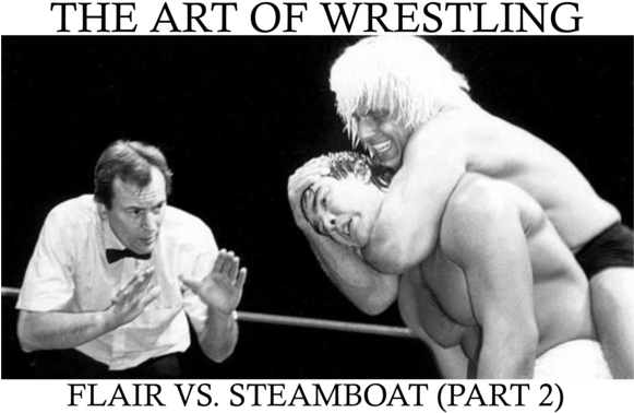 Ric Flair Vs Ricky Steamboat Art (580x398), Png Download