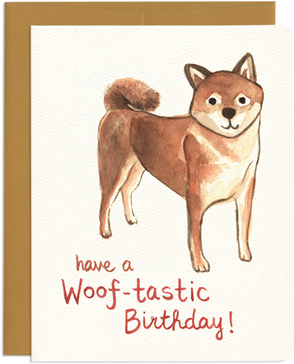 Shiba Inu Dog Birthday Greeting Card - Shiba Inu Birthday Card (600x600), Png Download