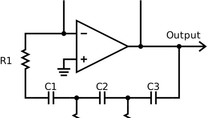 Sine Wave Oscillators - Circuit Diagram Of Phase Shift Oscillator (790x381), Png Download
