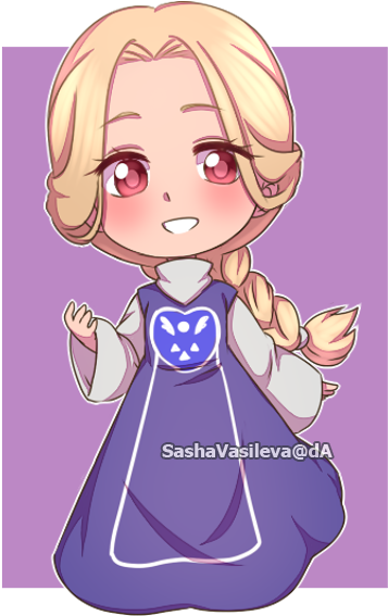 Human Chibi Toriel By Vsasha On Deviantart Banner Royalty - Toriel Chibi (500x600), Png Download