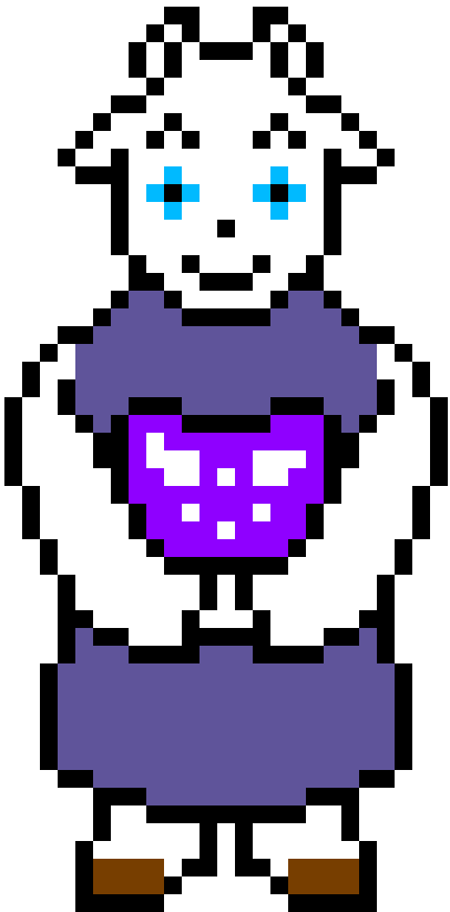 Sassytale Toriel Sprite - Undertale Pixel Art Toriel (406x822), Png Download