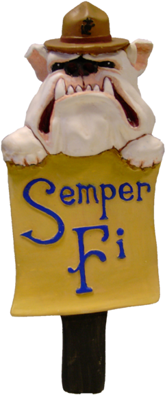 Beer Tap Handles For Sale, Bulldog Marine Tap Handle, - Bulldog Marines Semper Fi Beer Tap Handle (300x600), Png Download