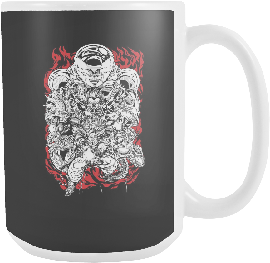 Super Saiyan Super Saiyan Goku Vegeta Vs Frieza 15oz - Mug (1024x1024), Png Download