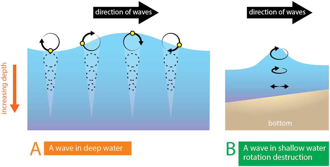 Graphic Black And White Stock Energy And Changes With - Do Water Particles Move In A Wave (1198x600), Png Download