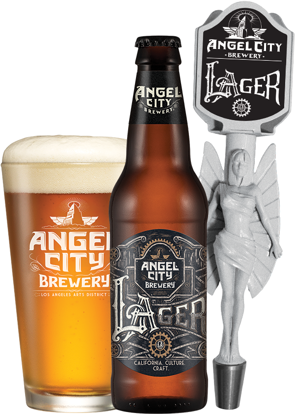 Acb Lager Pint Bottle Tap - Angel City Brewery Lager Beer, 12 Fl Oz, 6 Pack (1000x1000), Png Download