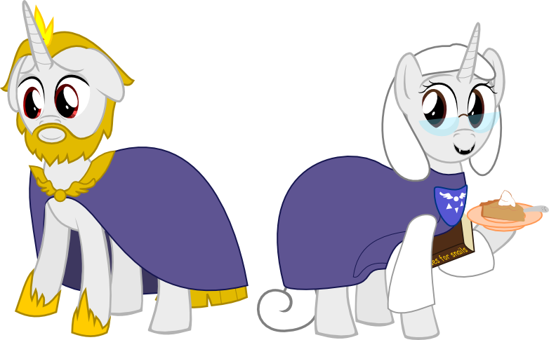 Derjuin, Asgore Dreemurr, Book, Food, Glasses, Pie, - Undertale Pony (782x485), Png Download