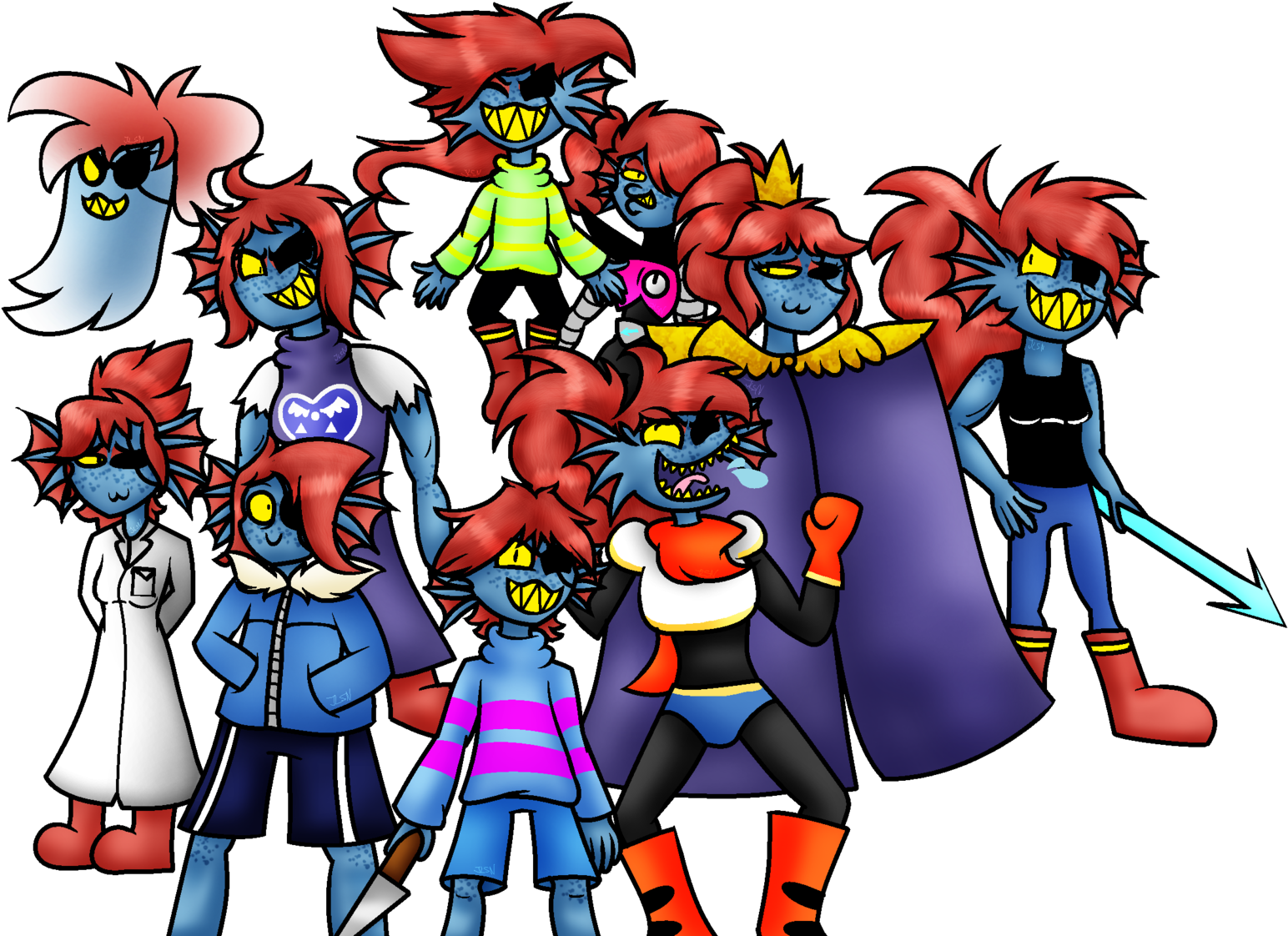 Undynetale By Juliafazbear-da7lkv1 - Undertale Undynetale Au (2000x1125), Png Download