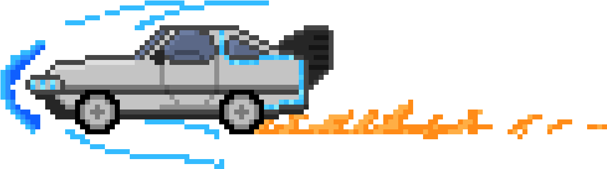 Delorean - Delorean Pixel Art Back To The Future (1340x390), Png Download