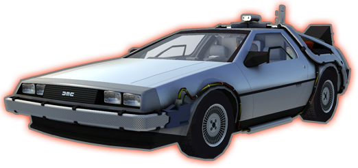 Delorean Bordata Di Rosso - Back To The Future (522x246), Png Download