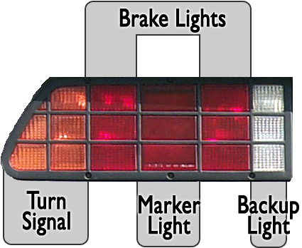 Taillightidentification - Delorean Rear Lamp (433x365), Png Download