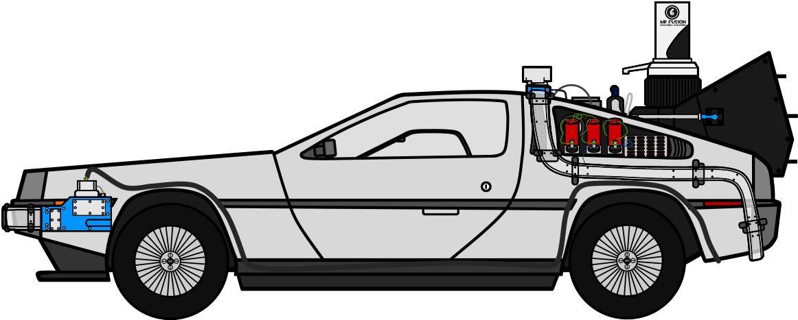 Delorean Time Machine Vector (1200x500), Png Download