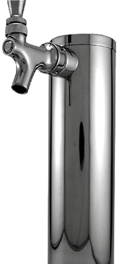 Draft Beer Tower 3" Chrome 1 Faucet - Draft Beer Tower - Stainless Steel - 3" Column - 1 (1368x855), Png Download