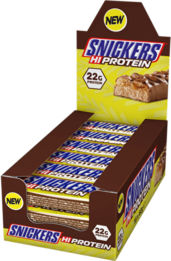 Snickers Hi Protein Bar, 18 X 62 Gr - High Protein Snickers Bar (1000x1000), Png Download