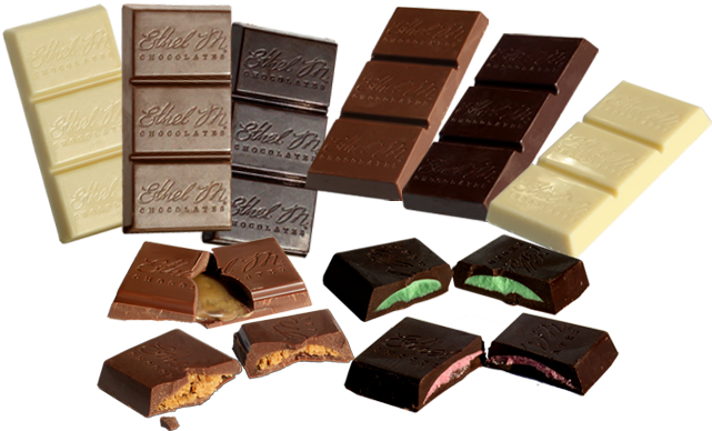 Rich Chocolate Ethel M Bars - Chocolate (641x388), Png Download