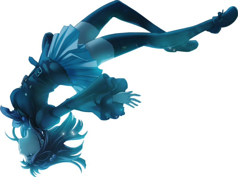 Anime Animegirl Sadgirl Falling Floating Fantasy Awesom - Anime Girl Fly Render (799x595), Png Download