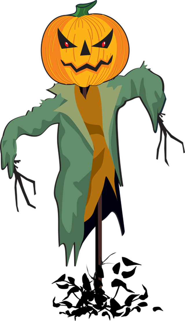 Image Transparent Download Free Clipart Pumpkin - Halloween Scarecrow Clipart (640x1106), Png Download