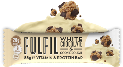 Protein Bars With Vitamins 60g Bar - Fulfil White Chocolate & Cookie Dough Protein Bar (500x500), Png Download