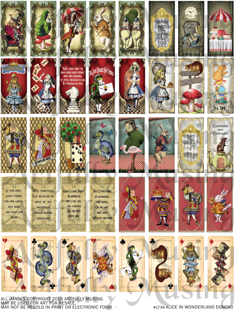 Alice In Wonderland Domino - Cartoon (778x1024), Png Download
