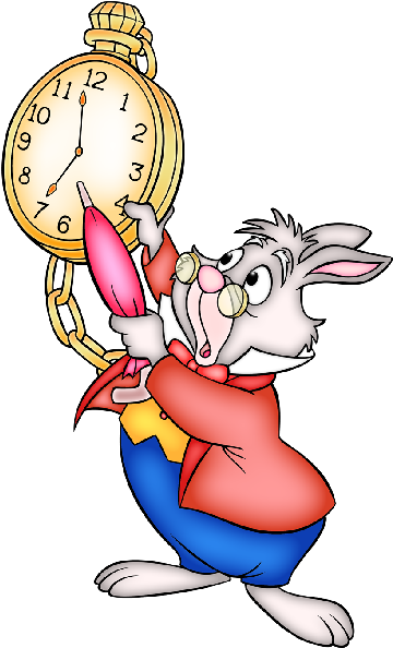 The White Rabbit Clipart From Disney's Alice In Wonderland - White Rabbit And Clock (400x600), Png Download