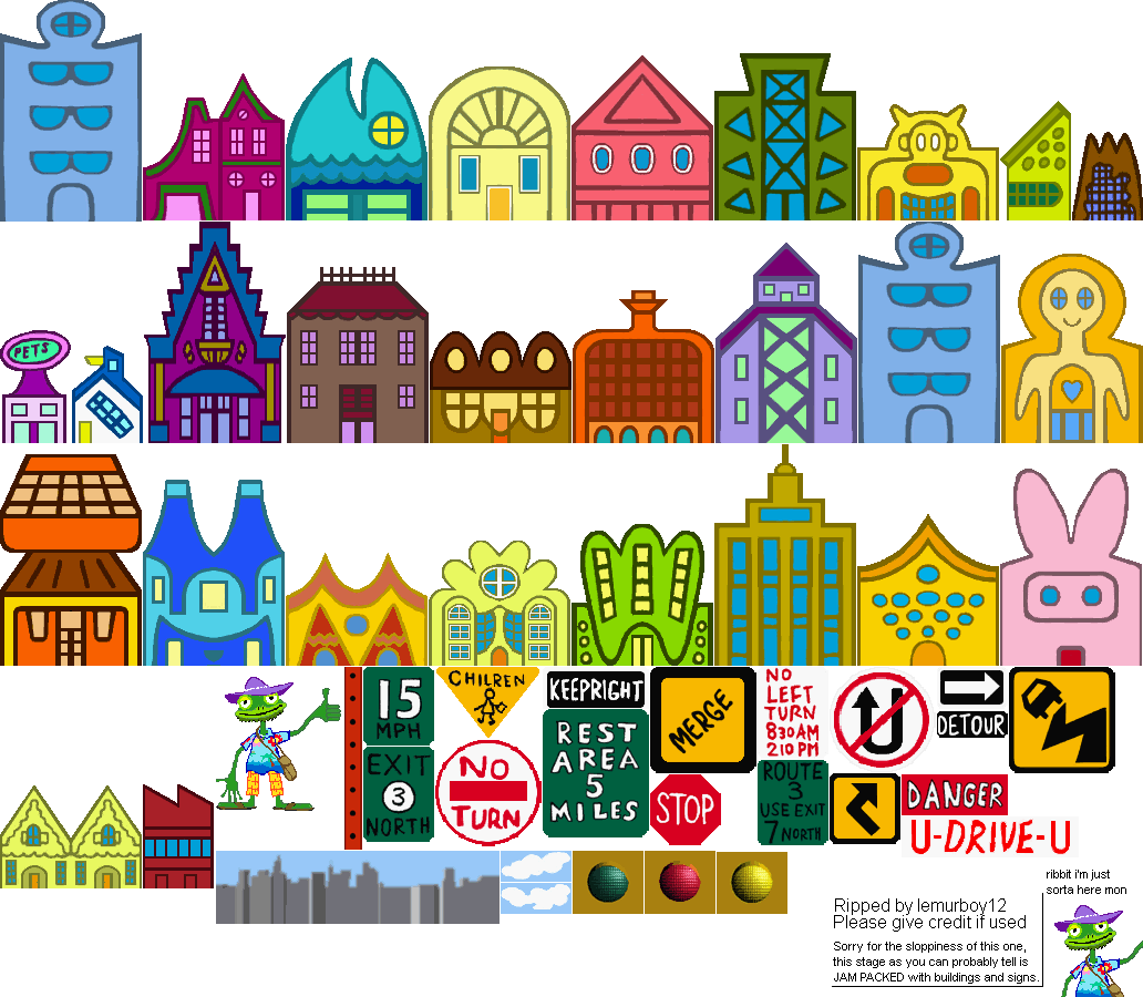 Click For Full Sized Image Stage 2 - Parappa The Rapper Textures (1032x900), Png Download