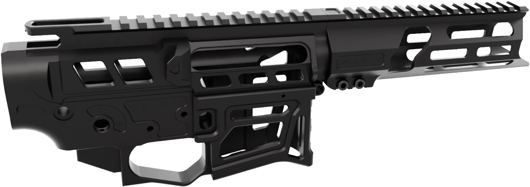 Skeletonized Lsa 15 Ar 15 With 7" Lsa 15 Handguard - Handguard (2480x1800), Png Download