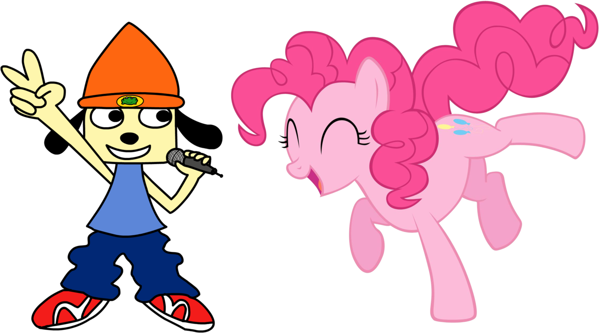 Egstudios93, Crossover, Parappa, Parappa The Rapper, - Mlp Rainbow Dash And Pinkie Pie Kiss (1280x732), Png Download