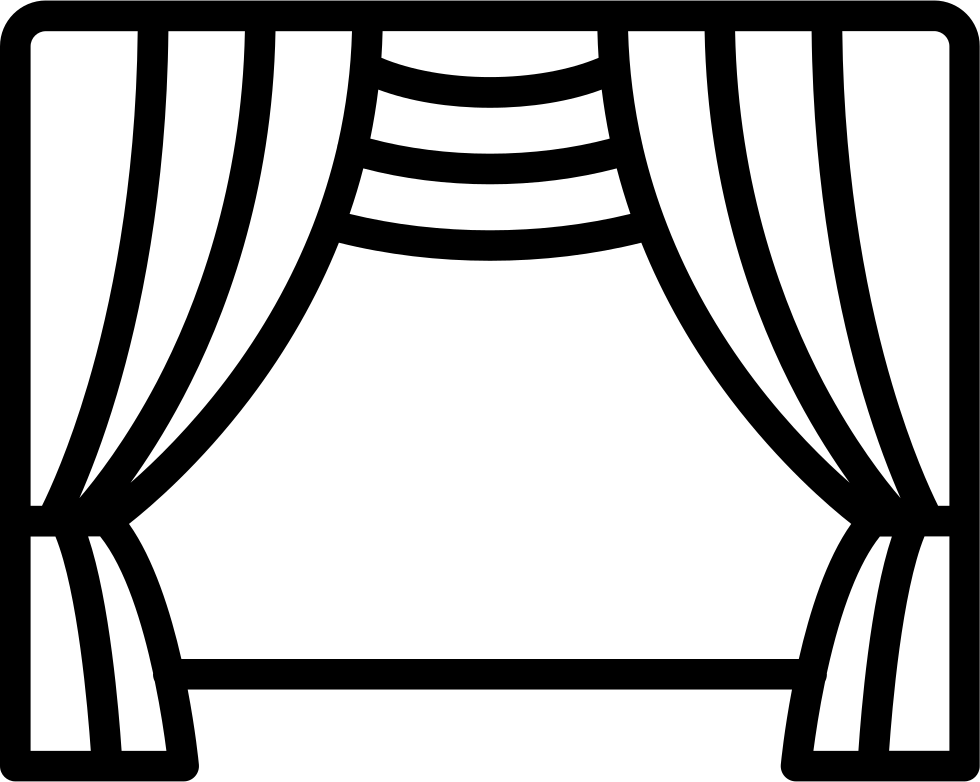 Theatre Curtains - - Theater Curtain Silhouette Png (980x782), Png Download