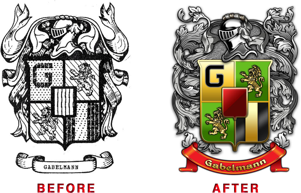 Made Look Like 3d Objects, Made Of Various Materials, - Purchis Family Crest Round Ornament (1056x690), Png Download