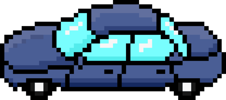 Pixel Car Racer Pixel Art Vehicle 8-bit Color - 8 Bit Car Png (768x340), Png Download