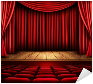 Cinema Or Theater Scene With A Curtain - Stage (400x400), Png Download