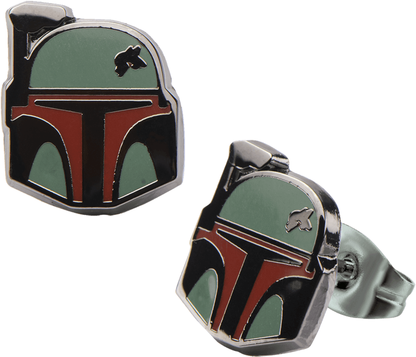 Star Wars Boba Fett Enamel Stud Earrings - Star Wars Boba Fett Stud Earrings (850x850), Png Download