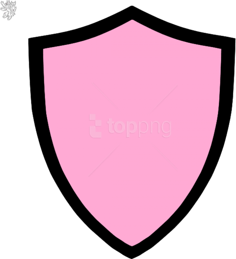 Pink And Black Shield Clip Art - Shield Black Pink (600x597), Png Download