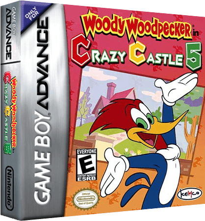 Woody Woodpecker In Crazy Castle - Super Mario Advance 2 Box (456x528), Png Download