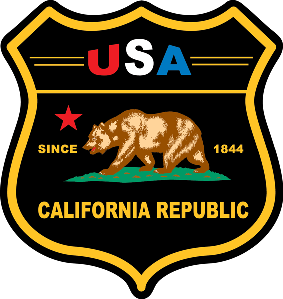 California Black Shield Sticker - California Republic State Flag T Shirt (568x600), Png Download